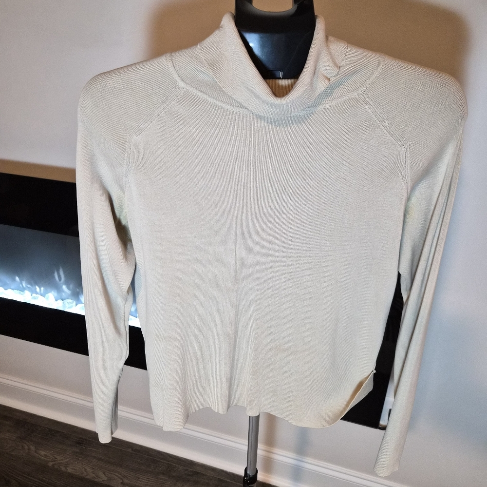 Valerie Separates 100% Silk Grey Mock Neck Sweater PL - READ DESC